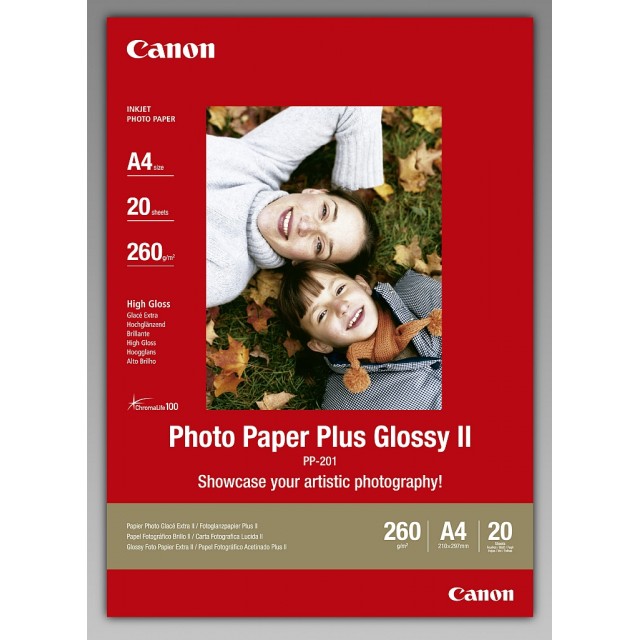 Фото хартия Canon Plus Glossy II PP-201, A4, 20 листа, 2311B019BB